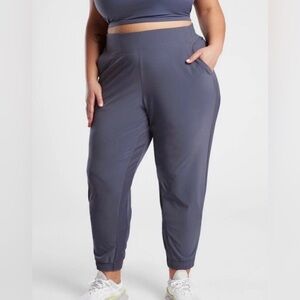 ATHLETA Brooklyn Jogger Lightweight Travel Pant Navy Blue Elastic Cuffs Size: 26